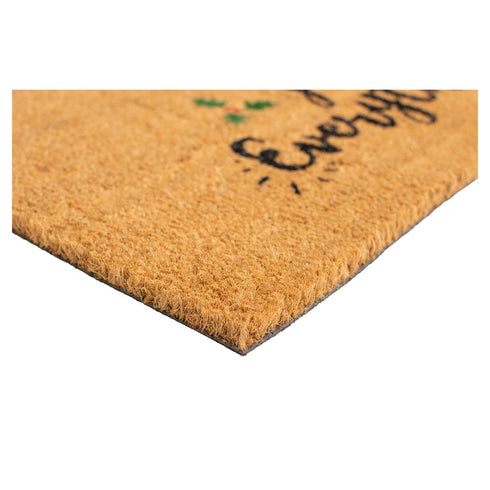 17" X 29" Brown Black And Green Christmas Outdoor Coir Door Mat