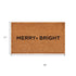 24" X 36" Brown And Black Christmas Merry and Bright Outdoor Coir Door Mat