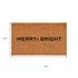 24" X 36" Brown And Black Christmas Merry and Bright Outdoor Coir Door Mat