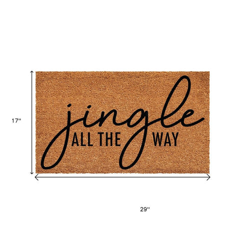 24" X 36" Brown And Black Christmas Outdoor Coir Door Mat