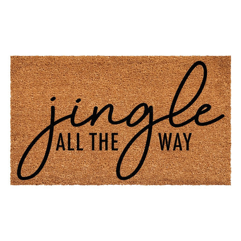 24" X 36" Brown And Black Christmas Outdoor Coir Door Mat
