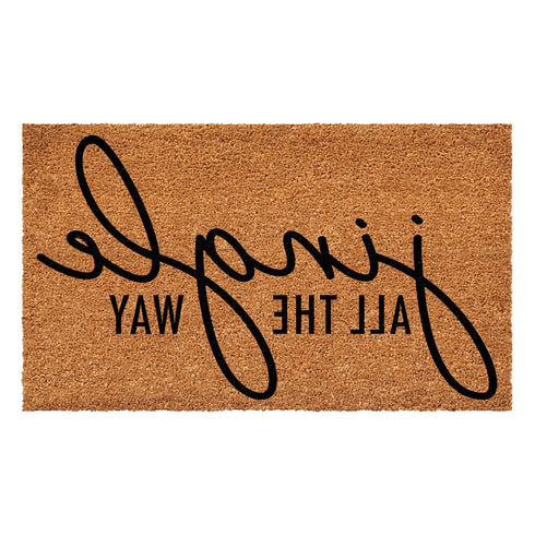 24" X 36" Brown And Black Christmas Outdoor Coir Door Mat