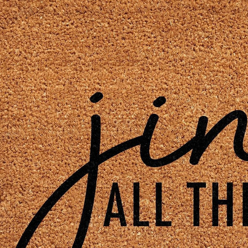 24" X 36" Brown And Black Christmas Outdoor Coir Door Mat