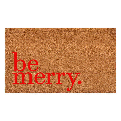 17" X 29" Brown And Red Christmas Outdoor Coir Door Mat