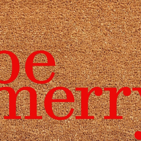 17" X 29" Brown And Red Christmas Outdoor Coir Door Mat
