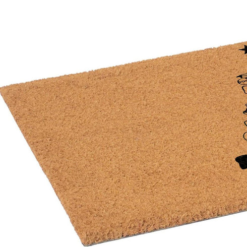 24" X 36" Brown And Black Christmas Outdoor Coir Door Mat