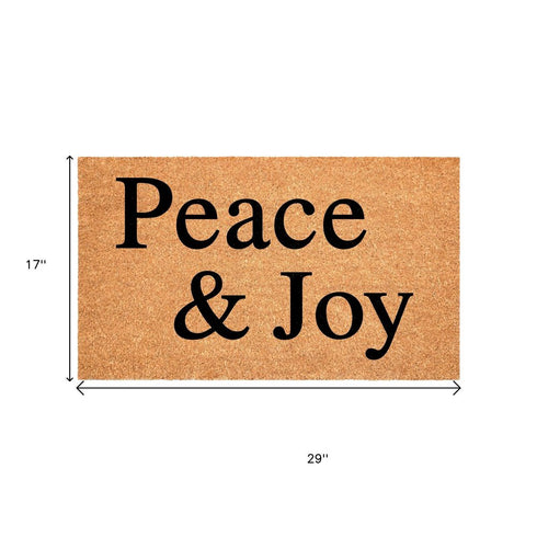 17" X 29" Brown And Black Christmas Outdoor Coir Door Mat