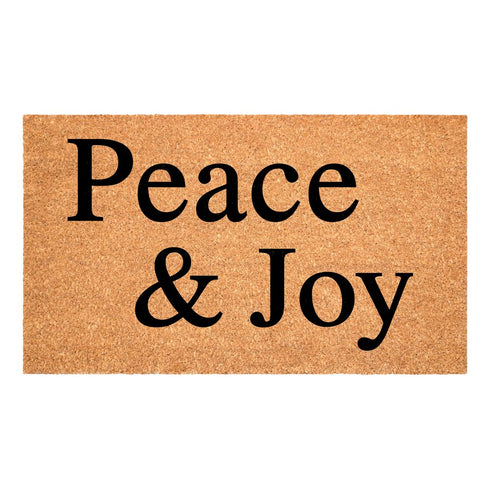 17" X 29" Brown And Black Christmas Outdoor Coir Door Mat