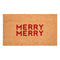 17" X 29" Brown And Red Christmas Outdoor Coir Door Mat