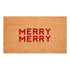 17" X 29" Brown And Red Christmas Outdoor Coir Door Mat