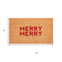 17" X 29" Brown And Red Christmas Outdoor Coir Door Mat