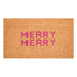17" X 29" Brown And Pink Christmas Outdoor Coir Door Mat
