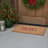 17" X 29" Brown And Pink Christmas Outdoor Coir Door Mat