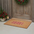 17" X 29" Brown And Pink Christmas Outdoor Coir Door Mat