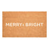 17" X 29" Brown And White Christmas Merry and Bright Outdoor Coir Door Mat