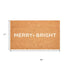 17" X 29" Brown And White Christmas Merry and Bright Outdoor Coir Door Mat