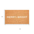 17" X 29" Brown And White Christmas Merry and Bright Outdoor Coir Door Mat
