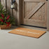 17" X 29" Brown And White Christmas Merry and Bright Outdoor Coir Door Mat