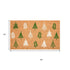 17" X 29" Brown Green And White Christmas Trees Outdoor Coir Door Mat
