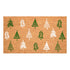 17" X 29" Brown Green And White Christmas Trees Outdoor Coir Door Mat