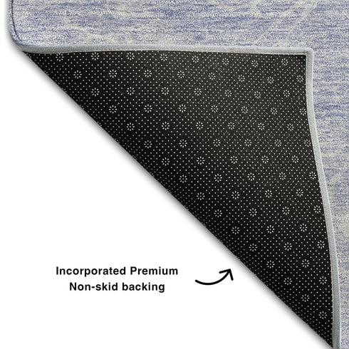 9' X 12' Lavender And Ivory Abstract Washable Area Rug With UV Protection