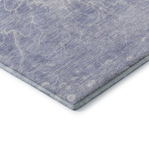 9' X 12' Lavender And Ivory Abstract Washable Area Rug With UV Protection