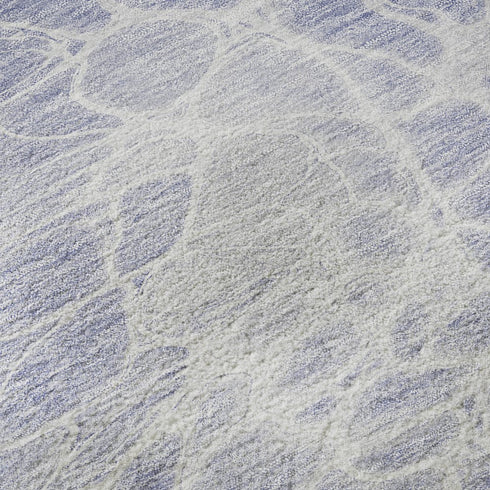 9' X 12' Lavender And Ivory Abstract Washable Area Rug With UV Protection