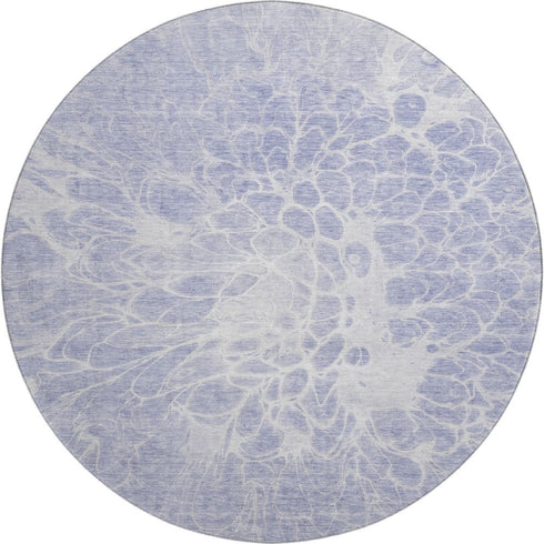 9' X 12' Lavender And Ivory Abstract Washable Area Rug With UV Protection