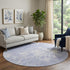 9' X 12' Lavender And Ivory Abstract Washable Area Rug With UV Protection