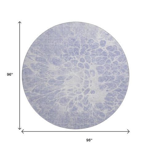 9' X 12' Lavender And Ivory Abstract Washable Area Rug With UV Protection
