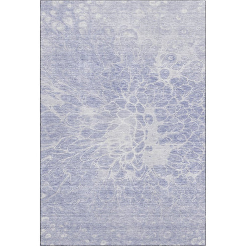 9' X 12' Lavender And Ivory Abstract Washable Area Rug With UV Protection