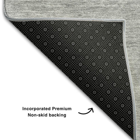 9' X 12' Silver And Gray Abstract Washable Area Rug With UV Protection