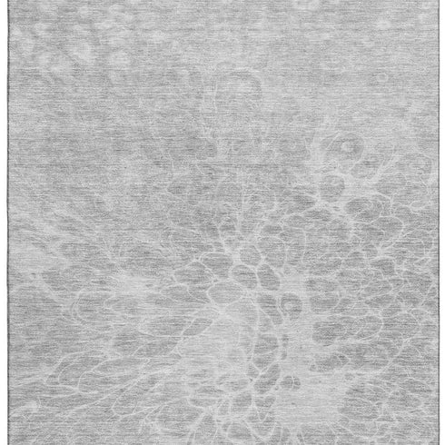 9' X 12' Silver And Gray Abstract Washable Area Rug With UV Protection