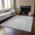 9' X 12' Silver And Gray Abstract Washable Area Rug With UV Protection