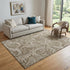9' X 12' Chocolate And Ivory Paisley Washable Area Rug With UV Protection