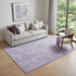 9' X 12' Lavender And Ivory Paisley Washable Area Rug With UV Protection