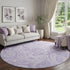 9' X 12' Lavender And Ivory Paisley Washable Area Rug With UV Protection