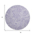 9' X 12' Lavender And Ivory Paisley Washable Area Rug With UV Protection