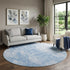 9' X 12' Blue And Ivory Abstract Washable Area Rug With UV Protection