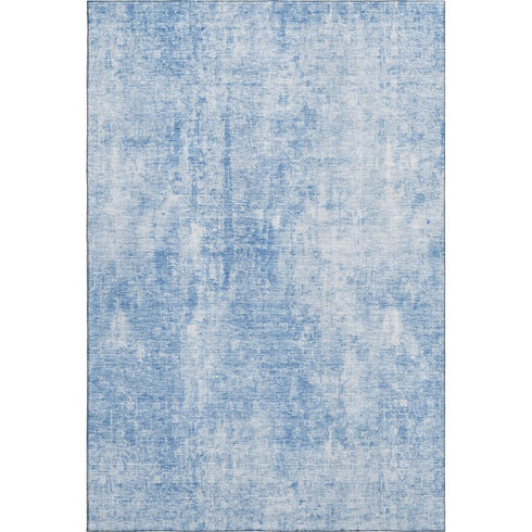 9' X 12' Blue And Ivory Abstract Washable Area Rug With UV Protection