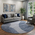 9' X 12' Blue And Ivory Geometric Washable Area Rug With UV Protection