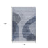9' X 12' Blue And Ivory Geometric Washable Area Rug With UV Protection