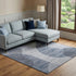 9' X 12' Blue And Ivory Geometric Washable Area Rug With UV Protection