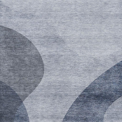 9' X 12' Blue And Ivory Geometric Washable Area Rug With UV Protection