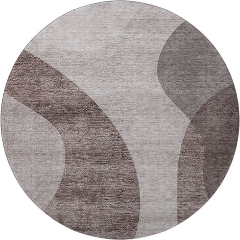 9' X 12' Coffee And Taupe Geometric Washable Area Rug With UV Protection