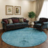 9' X 12' Blue And Gray Oriental Washable Area Rug With UV Protection