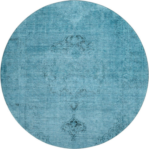 9' X 12' Blue And Gray Oriental Washable Area Rug With UV Protection