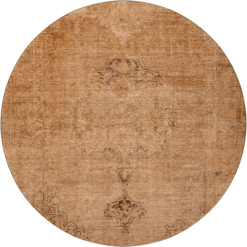 8' X 10' Copper And Brown Oriental Washable Area Rug With UV Protection