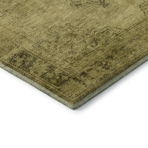 9' X 12' Gold And Wheat Oriental Washable Area Rug With UV Protection
