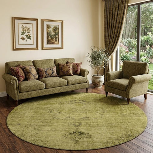 9' X 12' Gold And Wheat Oriental Washable Area Rug With UV Protection